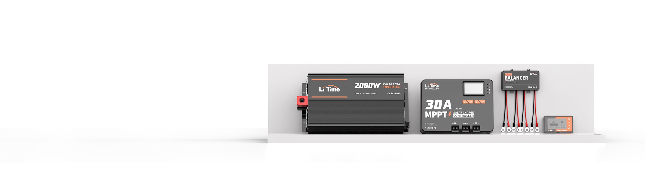 banner of litime canada accessories- inverters, mppts, battery monitor and more
