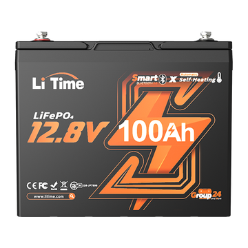 12v 100ah self heating smart group 24 lifepo4 battery