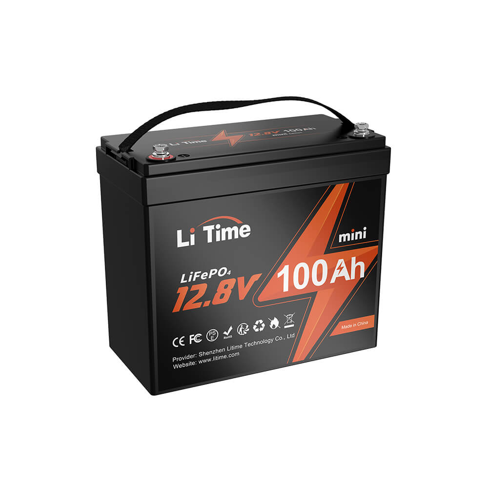 LiTime 12V 100Ah Mini LiFePO4 Lithium Battery, Upgraded 100A BMS, Max. –  LiTime-CA
