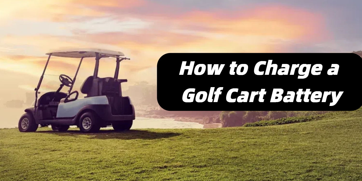 Diagram illustrating the proper way to charge a golf cart battery