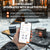 hand holding smartphone showing LiTime app monitoring 100Ah Group 24 LiFePO4 battery with Bluetooth 5.0 and self-heating function