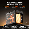 LiTime 12V 100Ah Group 24 Bluetooth Lithium Battery with Self Heating