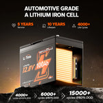 LiTime 12V 100Ah Group 24 Bluetooth Lithium Battery with Self Heating
