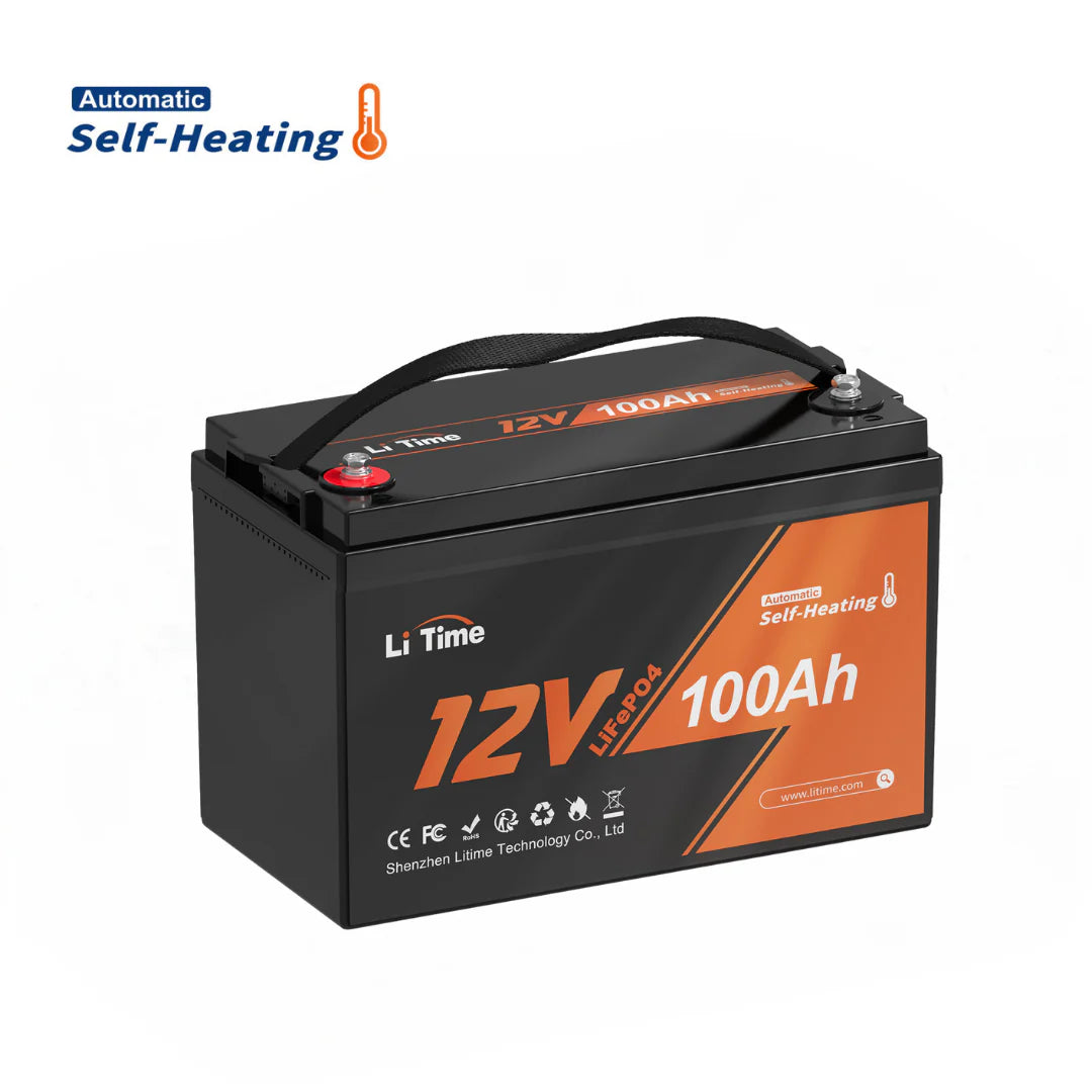 LiTime 12V 100Ah Self Heating Lithium Battery, Low Temperature Protection