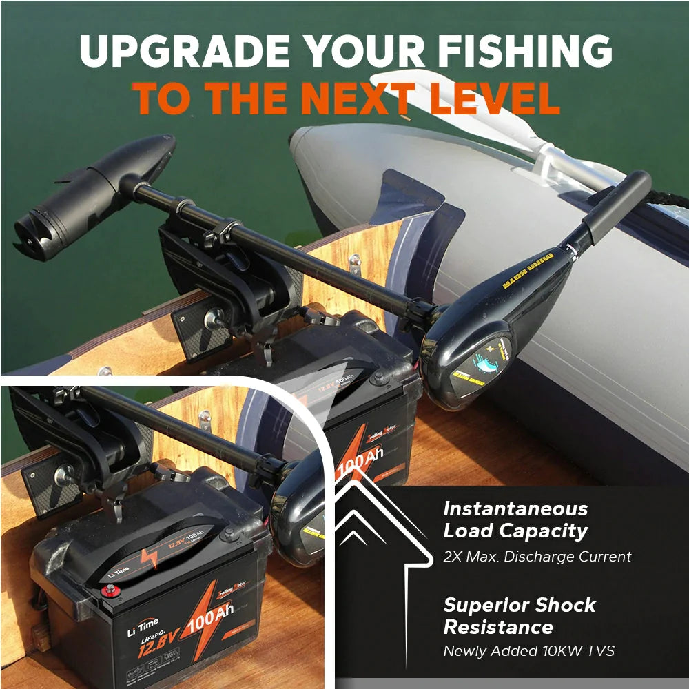 upgrade to litime 12v trolling motor battery for better experience: 2× max discharge current & superior shock resistance