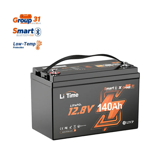 LiTime 12V 140Ah Bluetooth Lithium Battery for RV and Trolling Motor 1000