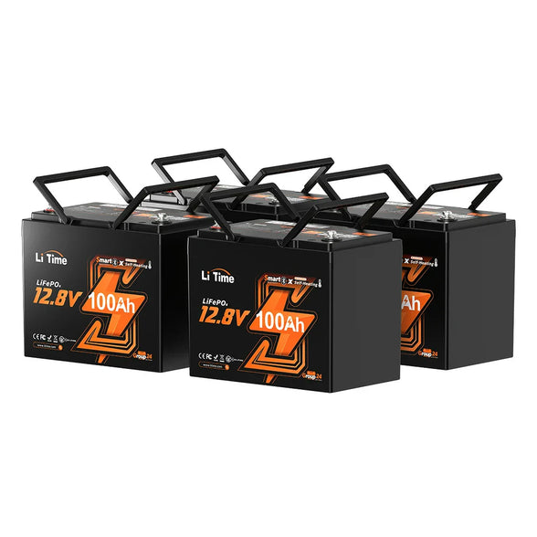 LiTime 12V 100Ah Group 24 Bluetooth Lithium Battery with Self Heating