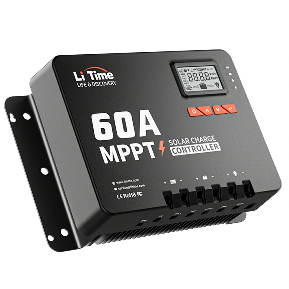 LiTime 60A MPPT 12V/24V/36V/48V Bluetooth Solar Charge Controller ...