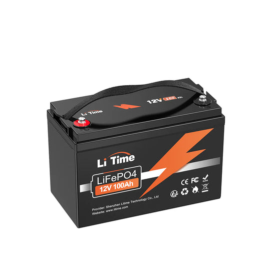 LiTime 12V 100Ah LiFePO4 Lithium Deep Cycle Battery, Built-In 100A BMS, 1280Wh Energy 1000