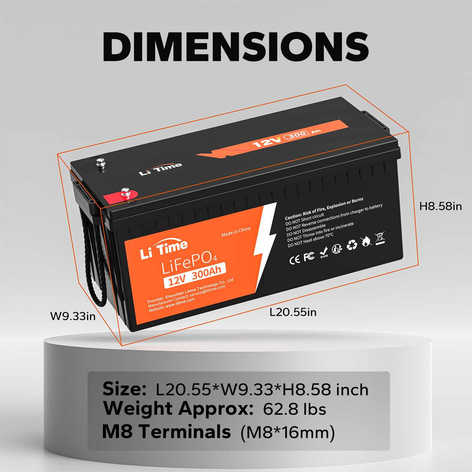 LiTime 12V 300Ah Lithium Battery
