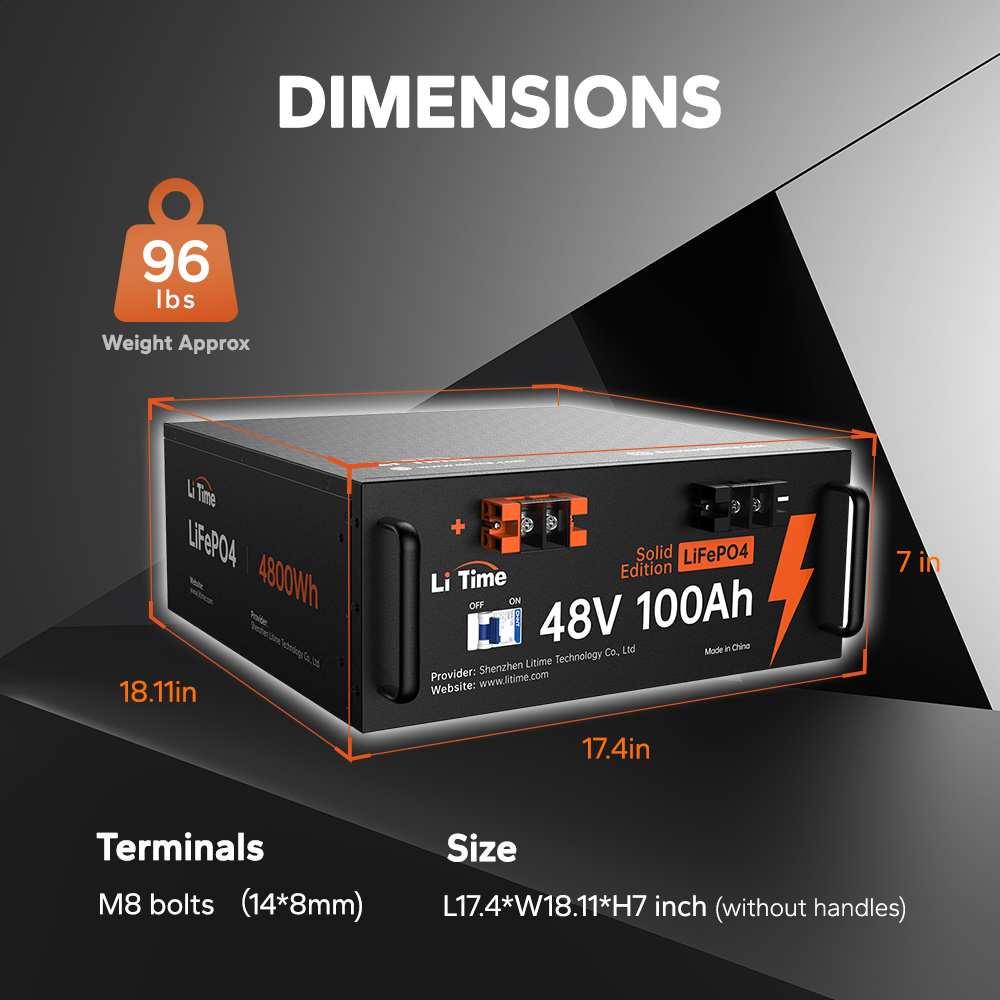 ✅Used✅LiTime 48V 100Ah Server Rack LiFePO4 Lithium Solar Battery