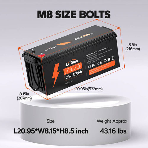 LiTime 24V 100Ah Lithium Battery