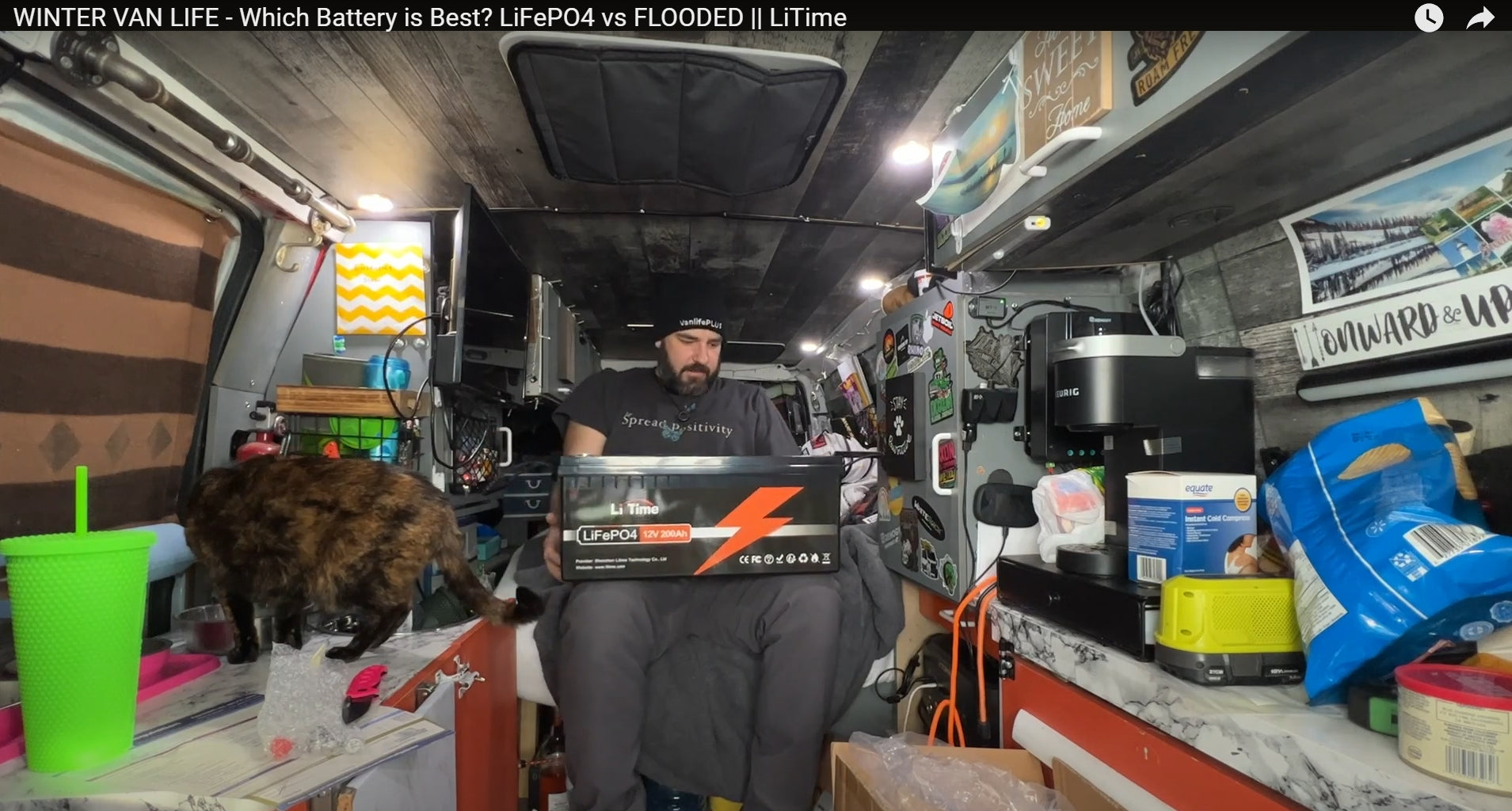 WINTER VAN LIFE - Which Battery is Best? LiFePO4 vs FLOODED || LiTime