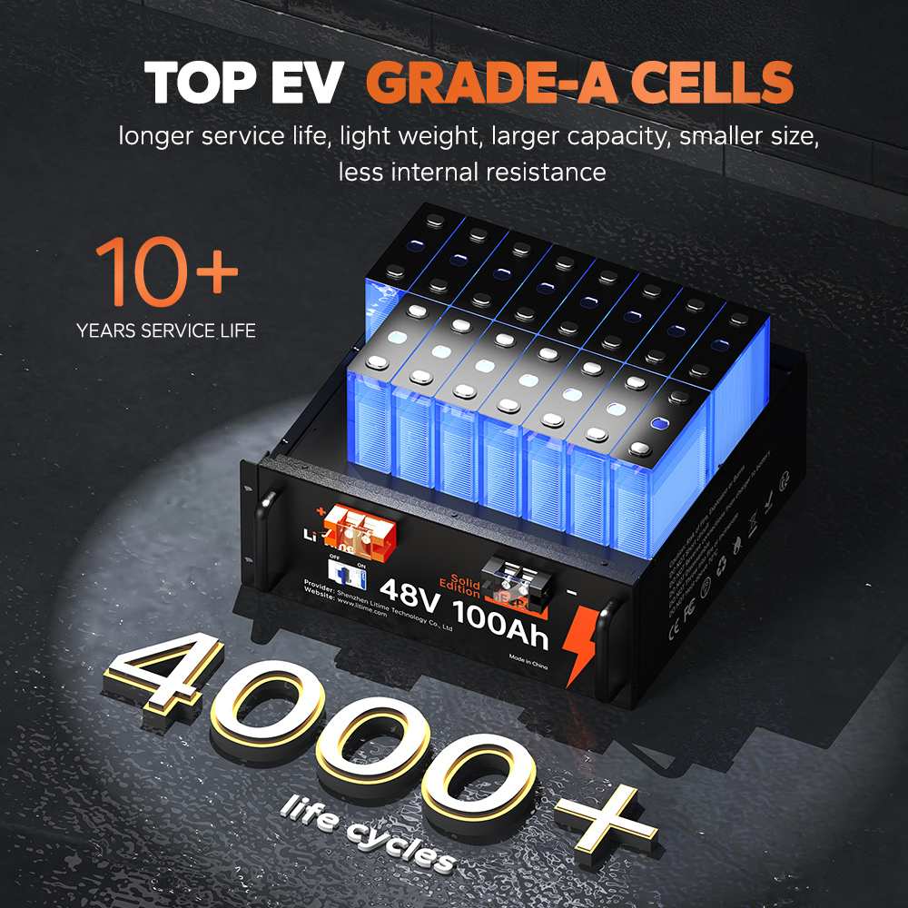 ✅Used✅LiTime 48V 100Ah Server Rack LiFePO4 Lithium Solar Battery