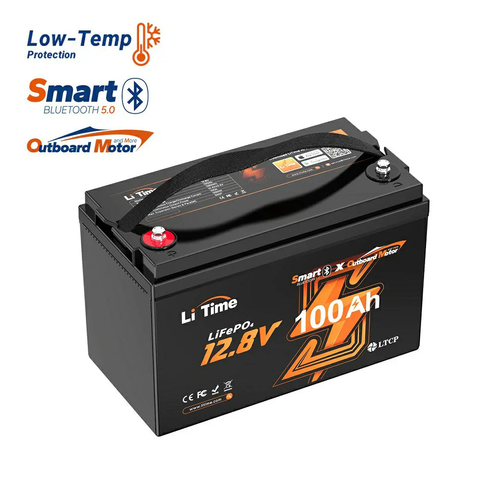 LiTime 12V 100Ah OBM Outboard Motor Lithium Marine Electric Boat Battery