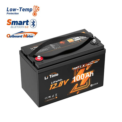 LiTime 12V 100Ah OBM Outboard Motor Lithium Marine Electric Boat Battery