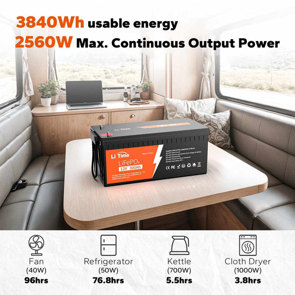 LiTime 12V 300Ah Lithium Battery