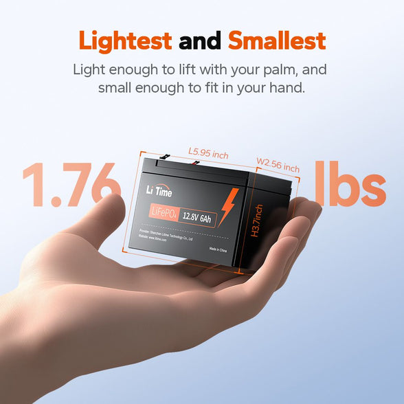 12v 6ah is lightest and smallest