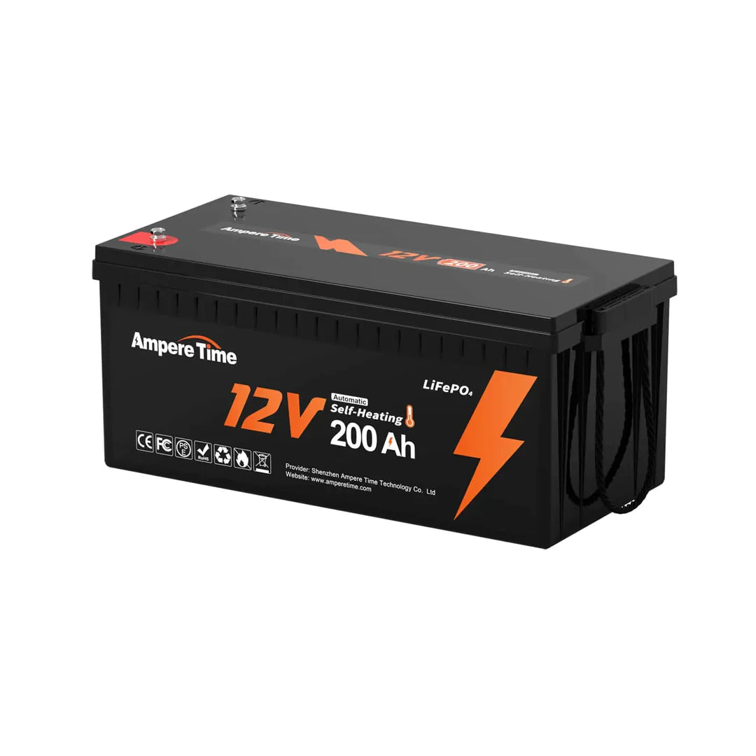 ✅Used✅AmpereTime 12V 200Ah Self-Heating LiFePO4 Lithium Battery with 100A BMS, Low Temperature Protection