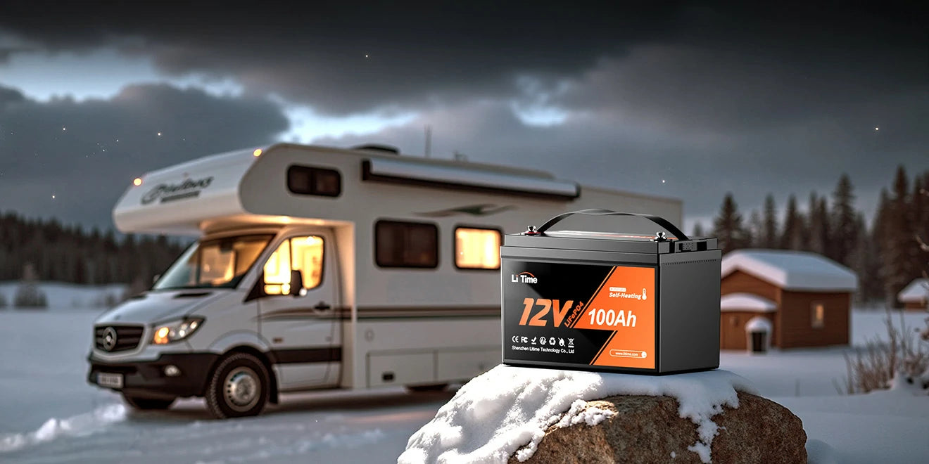 Litime 12V 100Ah Self Heating Lithium Battery, Low Temperature Protection