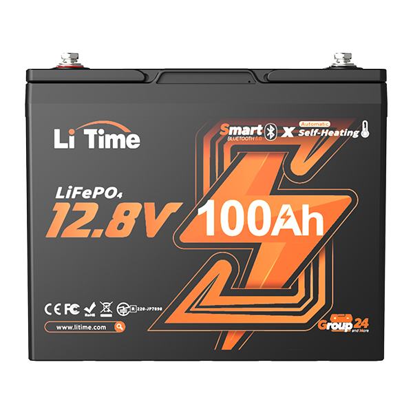 12v 100ah self heating smart group 24 lifepo4 battery
