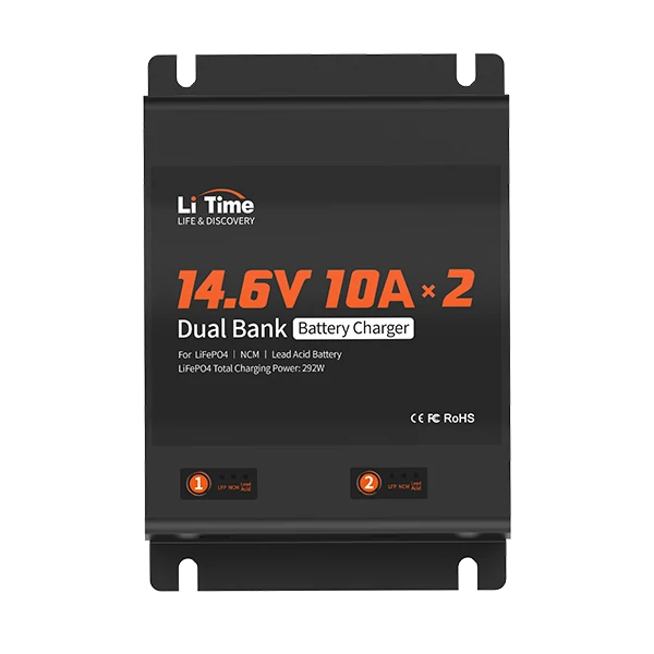 12v 10a 2 bank lifepo4 battery charger