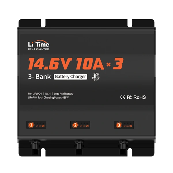 12v 10a 3 bank lifepo4 battery charger