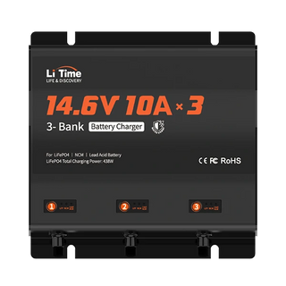 12v 10a 3 bank lifepo4 battery charger