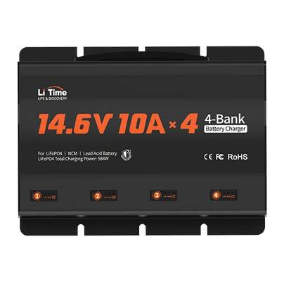 12v 10a 4 bank lifepo4 battery charger