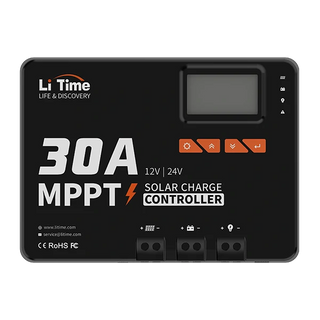 30A mppt 12v/24v solar charge controller samrt integrated