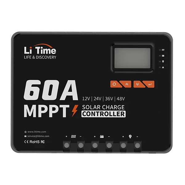 60A mppt 12v/24v solar charge controller samrt integrated
