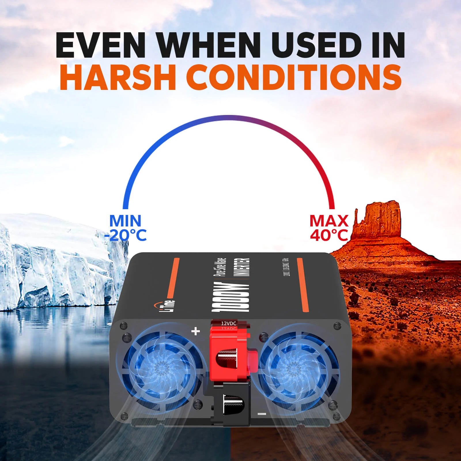 LiTime 1000 Watt 12V Pure Sine Wave Inverter