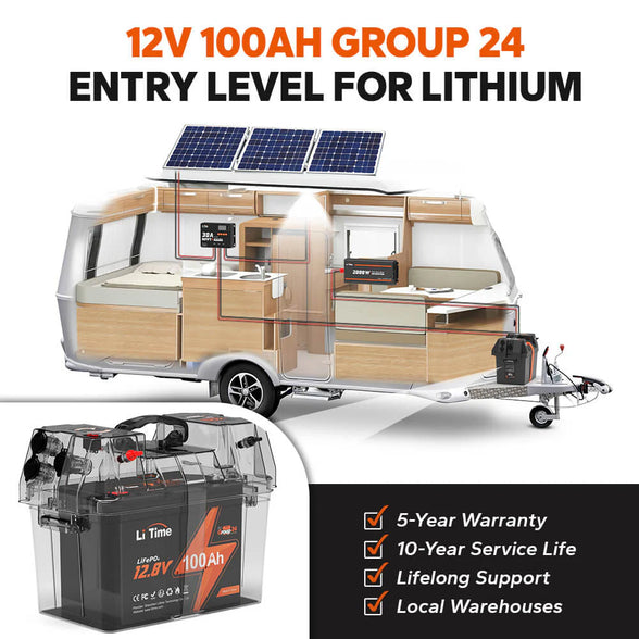 Advantages of lithium battery 12V 100Ah group24 