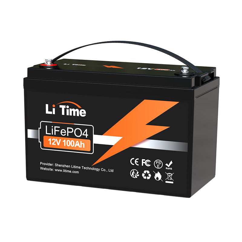 LiTime 12V 100Ah LiFePO4 Lithium Battery, Built-In 100A BMS, 1280Wh Energy