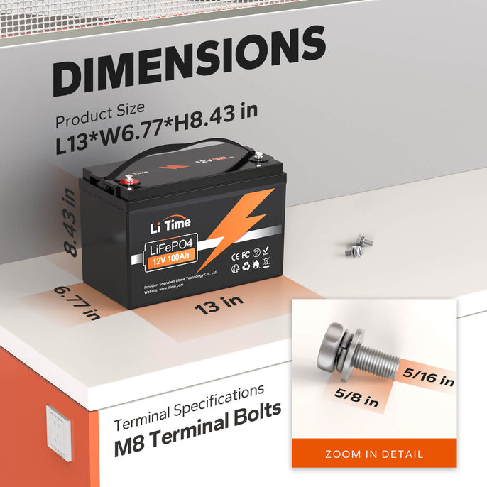 ✅Used✅LiTime 12V 100Ah Lithium Battery
