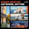 LiTime battery uses: an off-grid home, a yacht, an RV, and a house during a power outage.