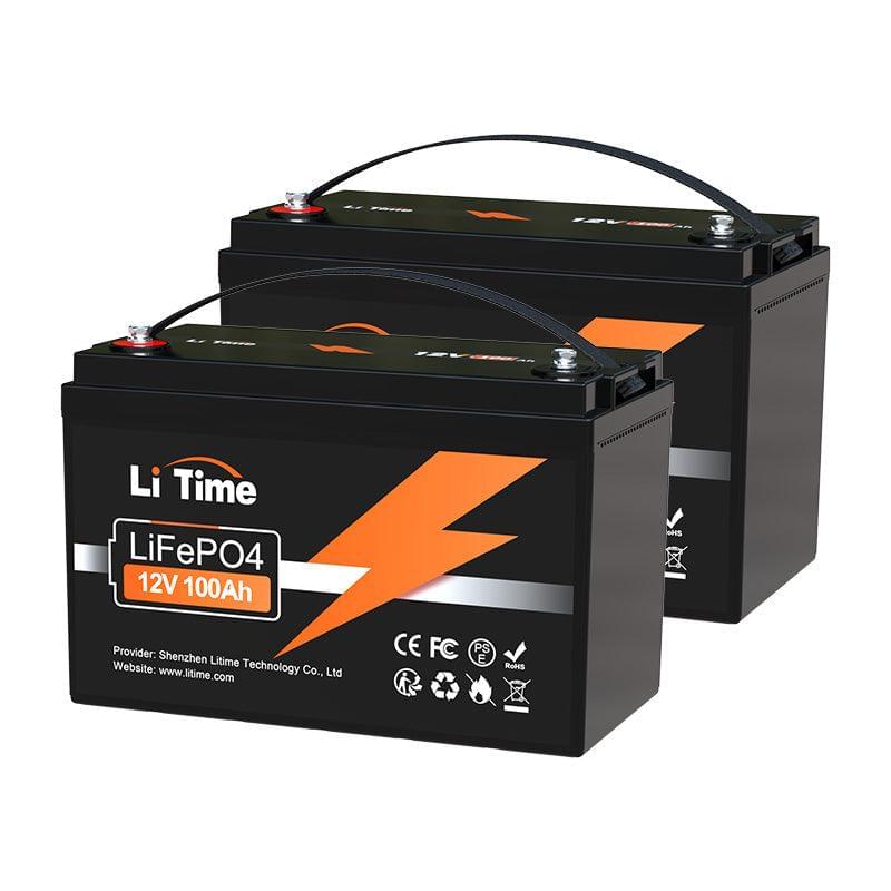 2 packs of LiTime 12V 100Ah LiFePO4 Lithium Deep Cycle Battery
