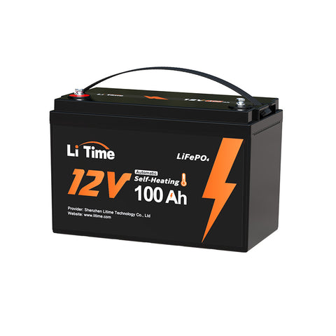 LiTime 12V 100Ah Self Heating LiFePO4 Lithium Battery with 100A BMS, Low Temperature Protection
