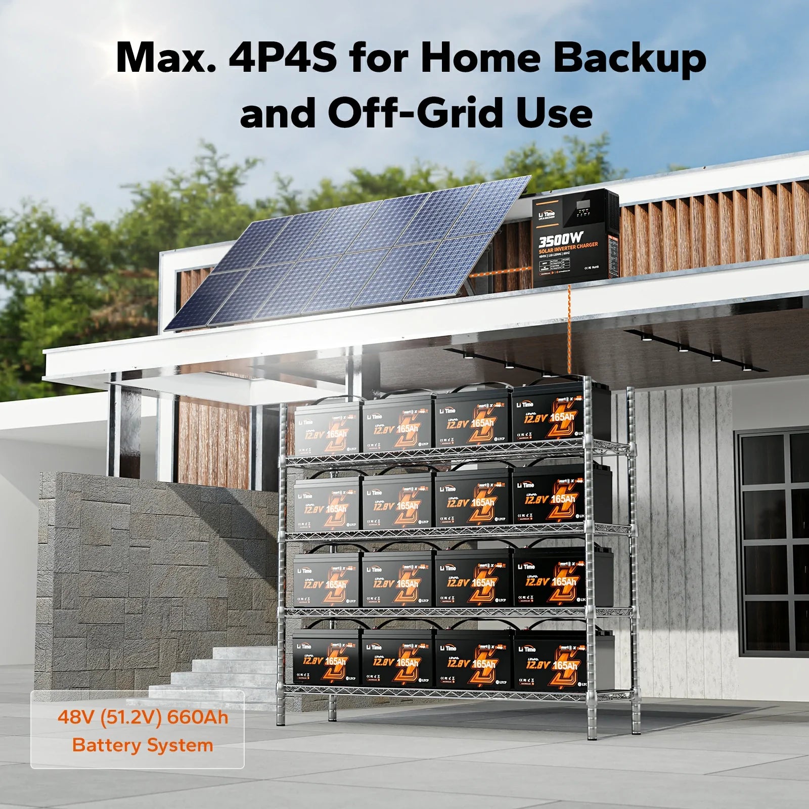 LiTime 12V 165Ah Bluetooth Lithium Deep Cycle Battery for RV camping