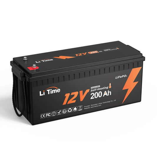 ✅Used✅LiTime 12V 200Ah Self-Heating LiFePO4 Lithium Battery with 100A BMS, Low Temperature Protection 1600