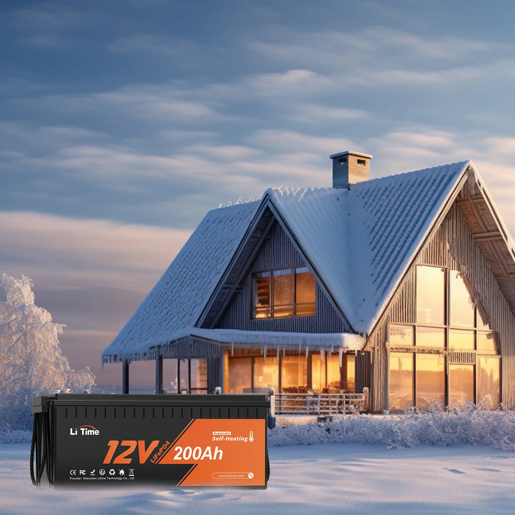 LiTime 12V 200Ah Self-Heating LiFePO4 Lithium Battery back up powar