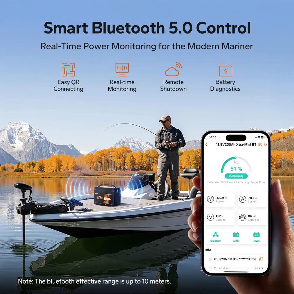 LiTime 12V 200Ah Xtra Mini Group 31 Lithium Battery for Marine and Trolling Motor