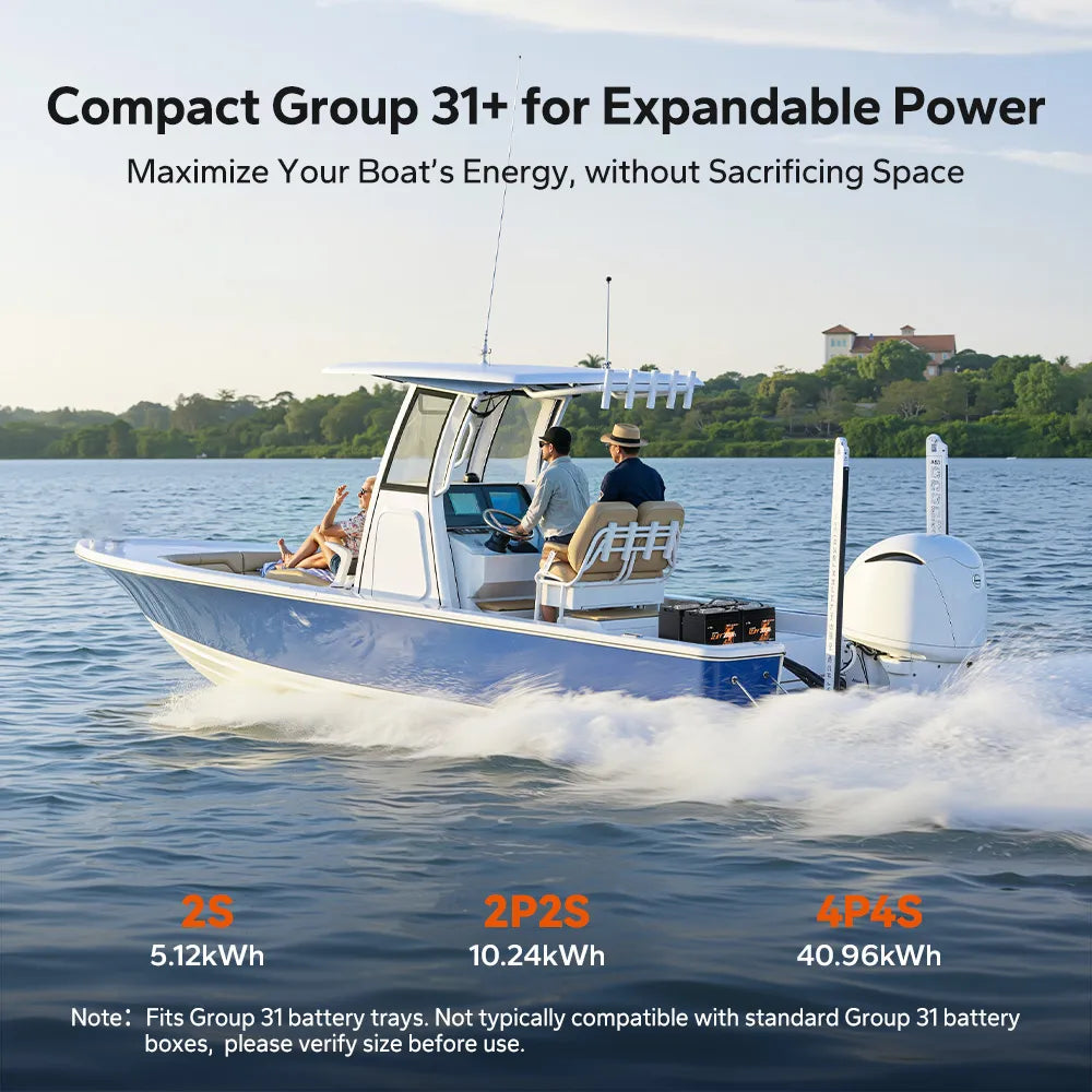 LiTime 12V 200Ah Xtra Mini Group 31 Lithium Battery for Marine and Trolling Motor