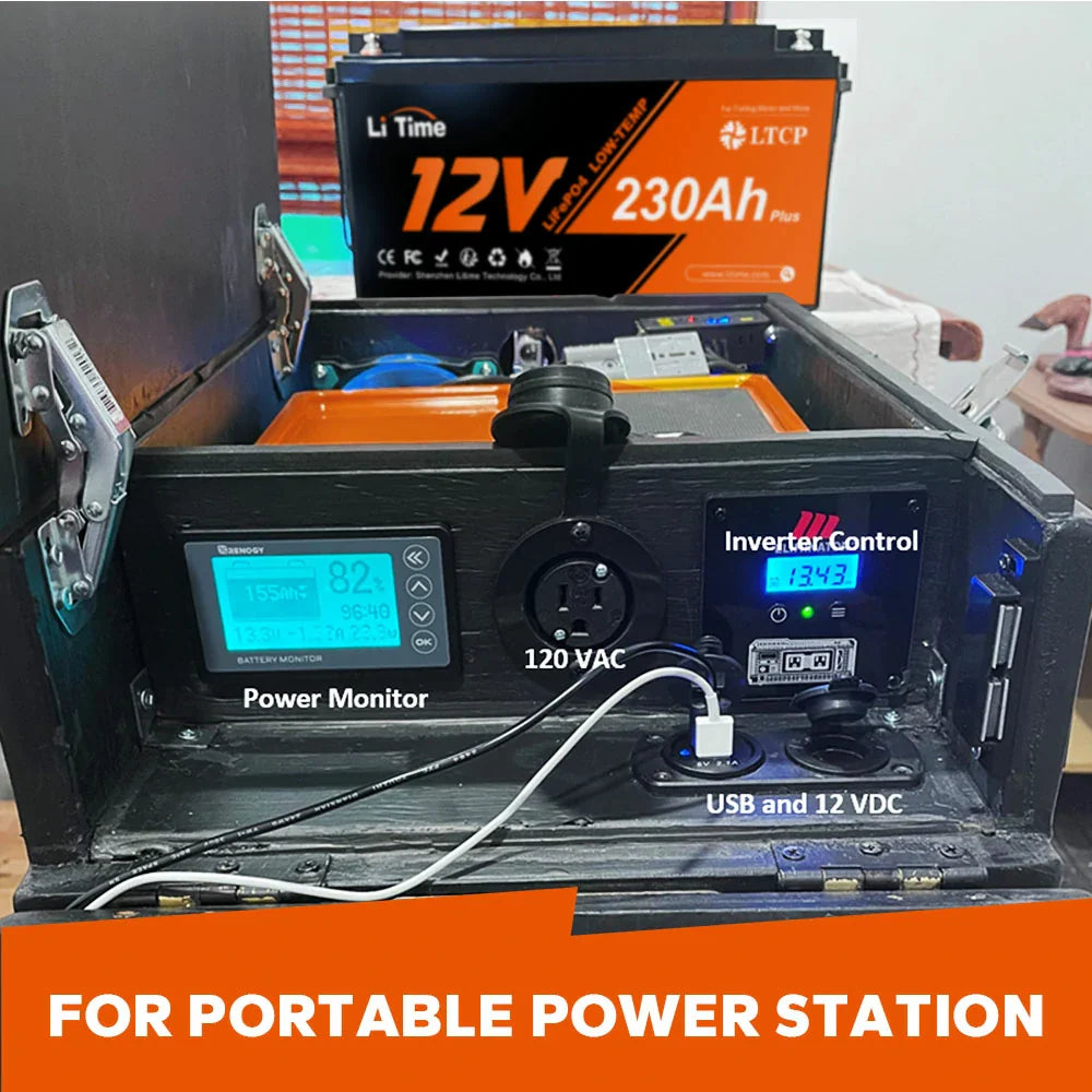 LiTime 12V 230Ah Plus Deep Cycle LiFePO4 Battery With Low-Temp Protection