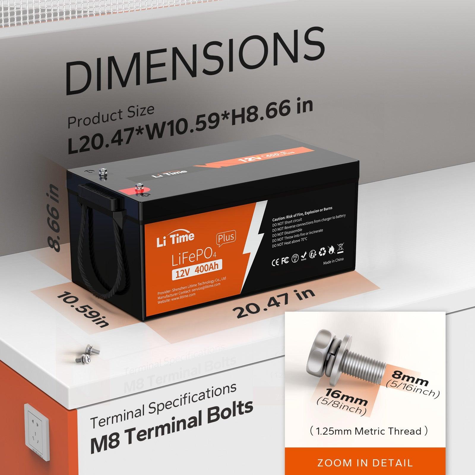 litime 12v 400ah lithium battery dimensions
