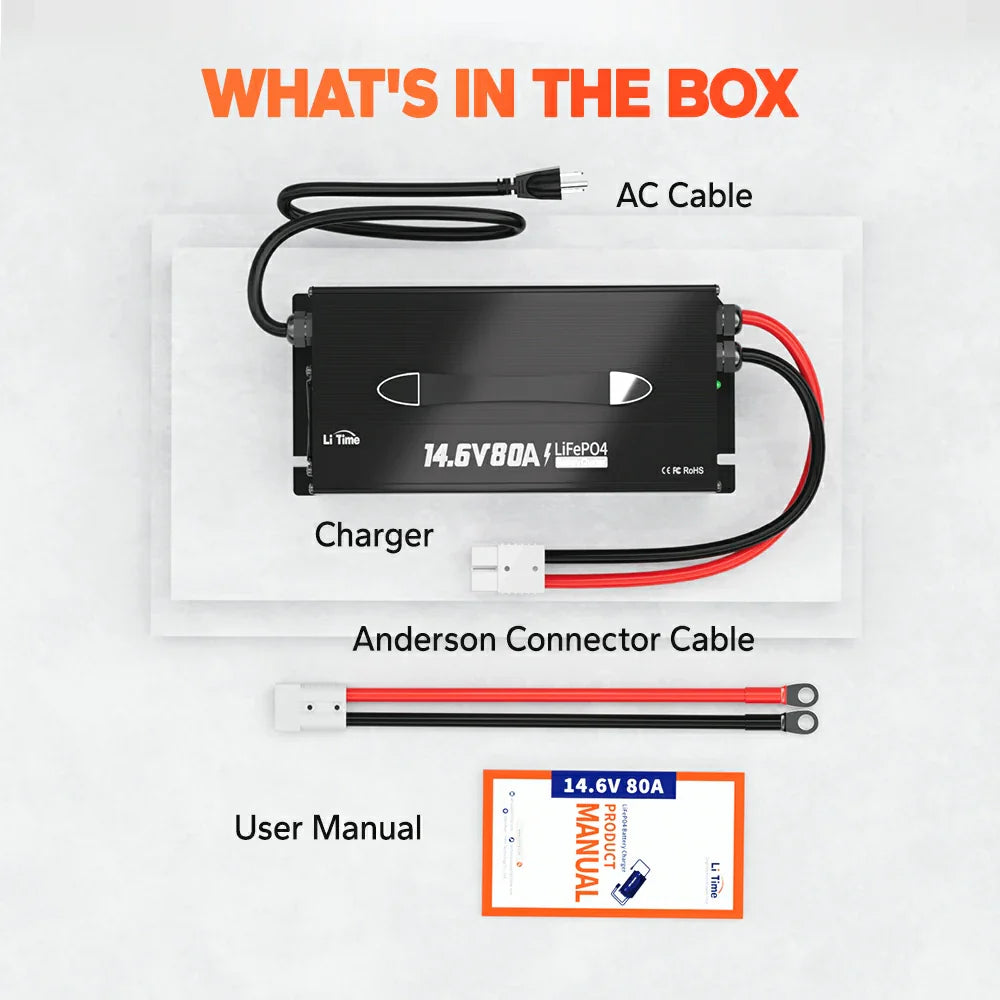 LiTime 12V 80A Mountable Lithium Battery Charger