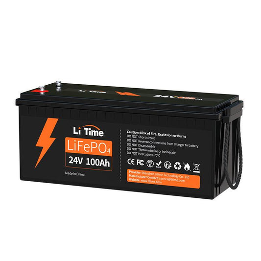 LiTime 24V 100Ah LiFePO4 Lithium Battery, Build-in 100A BMS, 2560Wh Energy 800