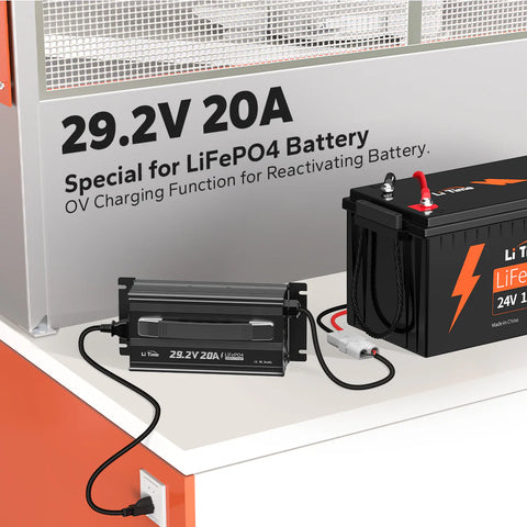 LiTime 24 (29.2) Volt 20A Mountable Lithium Battery Charger