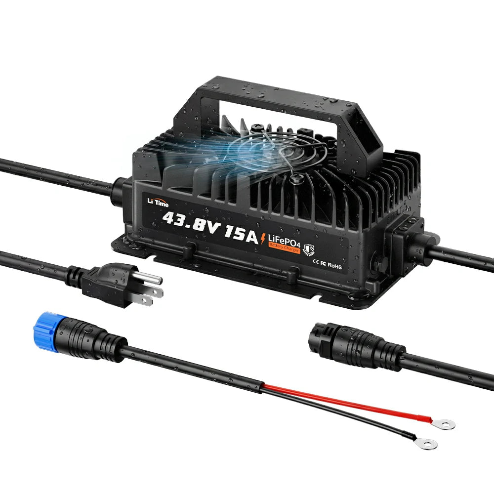 LiTime 36V(43.8V) 15A Waterproof LiFePO4 Battery Charger