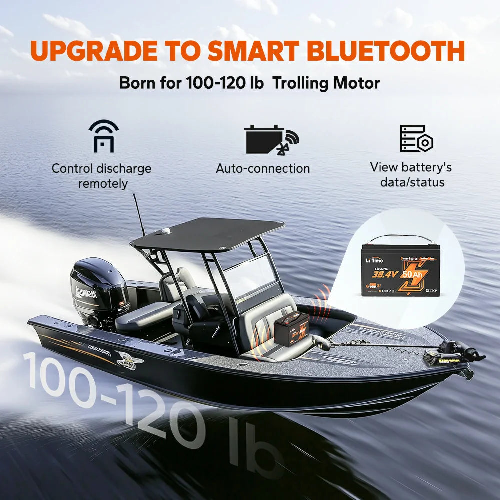 ✅Used✅LiTime36V 50Ah Marine Trolling Motor Lithium Bluetooth Battery